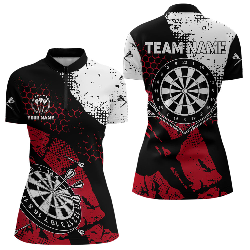 Retro Black Red Grunge Pattern Darts, Custom Men Dart Team Dart