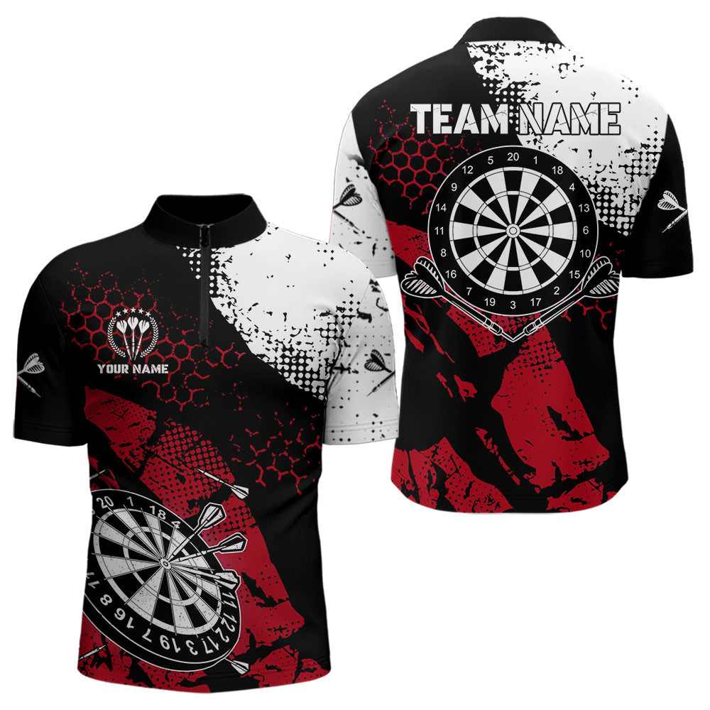 Retro Black Red Grunge Pattern Darts, Custom Men Dart Team Dart