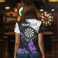 Retro Black Purple Grunge Pattern Darts, Custom Men Dart Team Dart