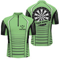 Personalized Dartboard Black Green Darts Men Quarter-Zip Custom Darts Team