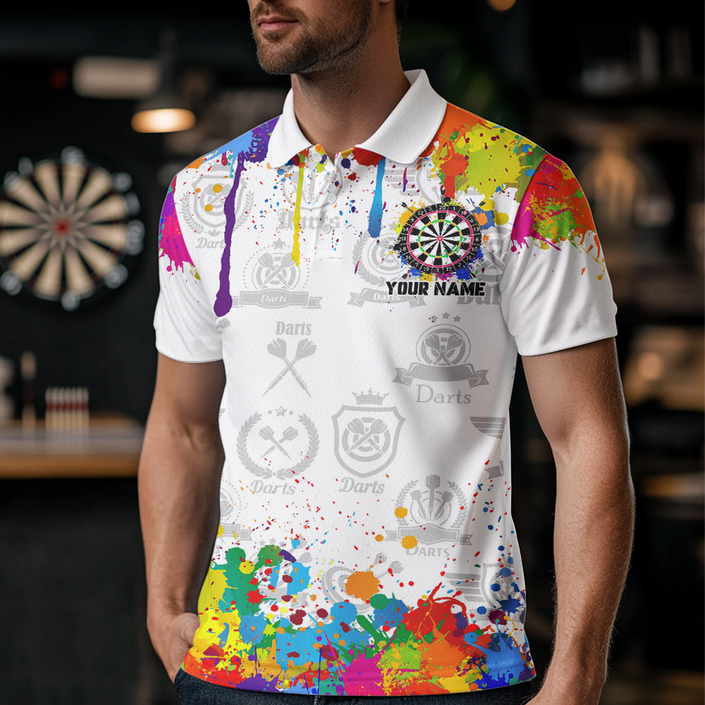 Funny Dartboard Colorful Paint Splash Custom Dart, Best Team Dart |White