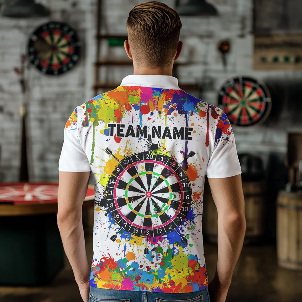 Funny Dartboard Colorful Paint Splash Custom Dart, Best Team Dart |White
