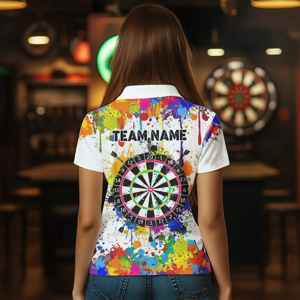Funny Dartboard Colorful Paint Splash Custom Dart, Best Team Dart |White