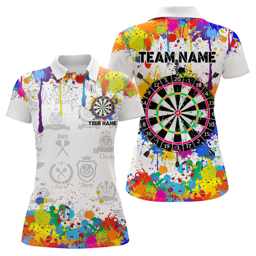 Funny Dartboard Colorful Paint Splash Custom Dart, Best Team Dart |White