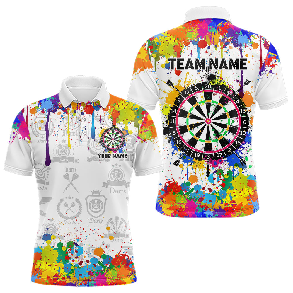 Funny Dartboard Colorful Paint Splash Custom Dart, Best Team Dart |White