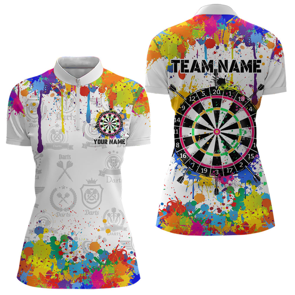 Funny Dartboard Colorful Paint Splash Custom Dart, Best Team Dart |White