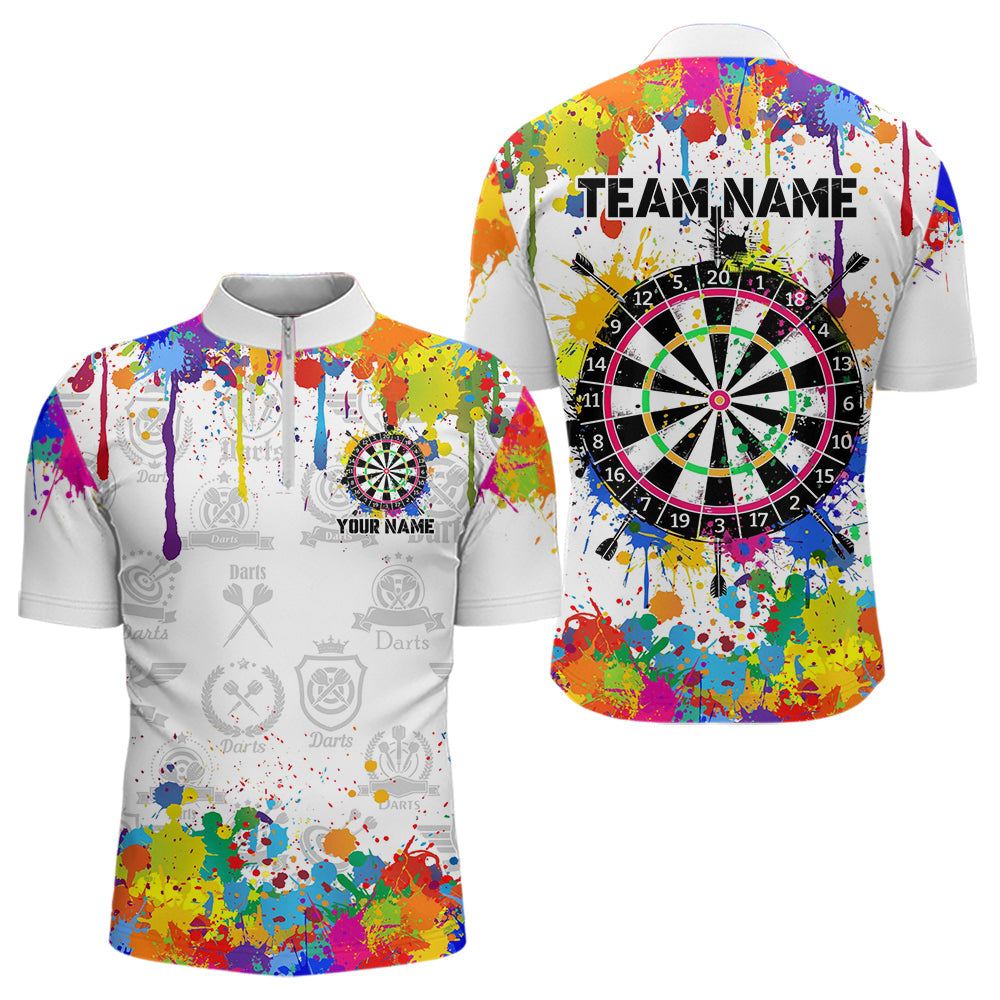 Funny Dartboard Colorful Paint Splash Custom Dart, Best Team Dart |White