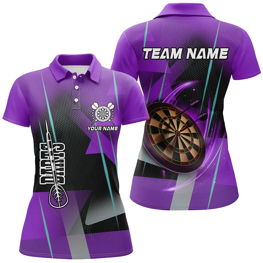 Personalized 3D All Over Print Darts Men and Quarter-Zip Custom Purple Darts Team