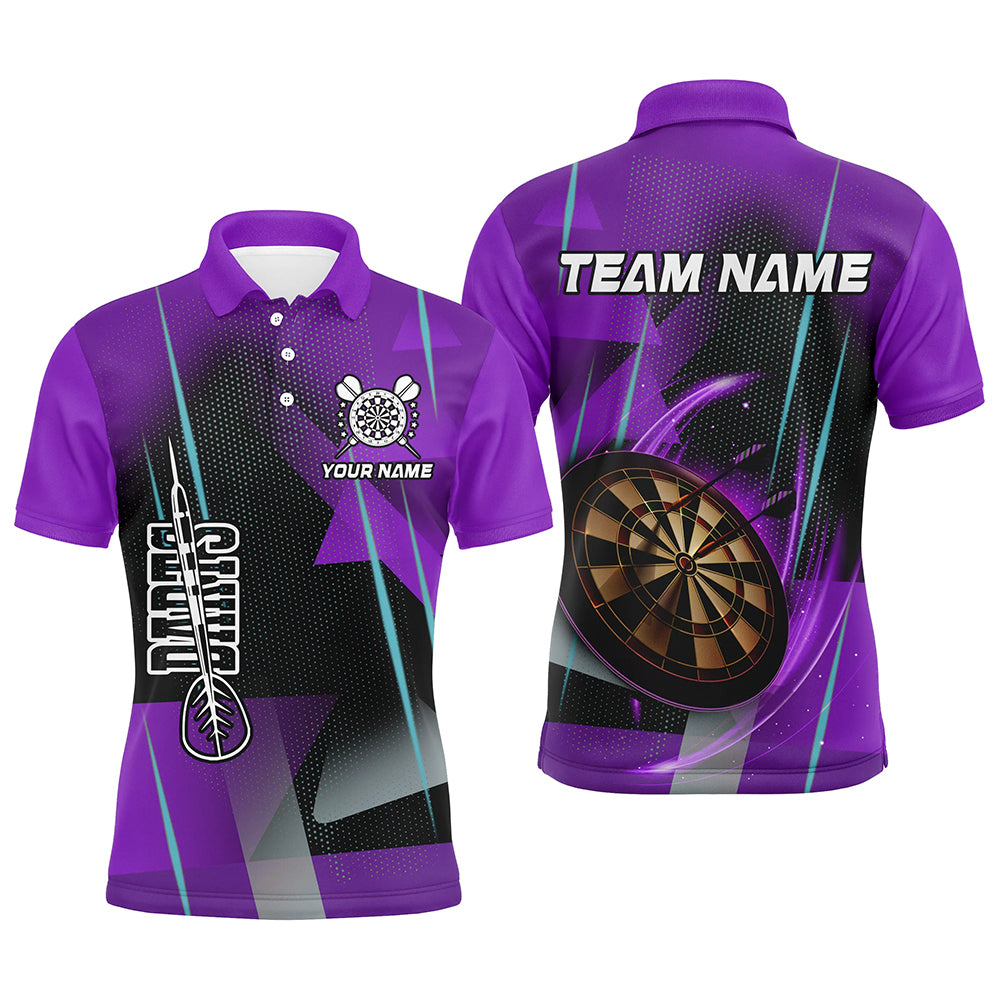 Personalized 3D All Over Print Darts Men and Quarter-Zip Custom Purple Darts Team