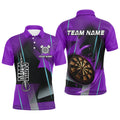 Personalized 3D All Over Print Darts Men and Quarter-Zip Custom Purple Darts Team