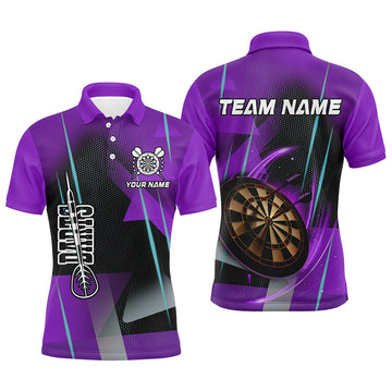 Personalized 3D All Over Print Darts Men and Quarter-Zip Custom Purple Darts Team