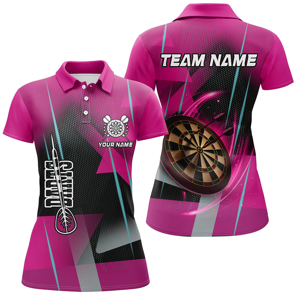 Personalized 3D All Over Print Darts Men and Quarter-Zip Custom Pink Darts Team