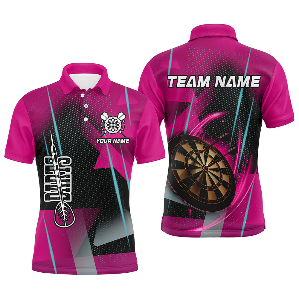 Personalized 3D All Over Print Darts Men and Quarter-Zip Custom Pink Darts Team