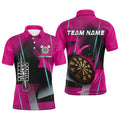 Personalized 3D All Over Print Darts Men and Quarter-Zip Custom Pink Darts Team