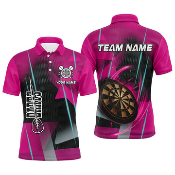 Personalized 3D All Over Print Darts Men and Quarter-Zip Custom Pink Darts Team