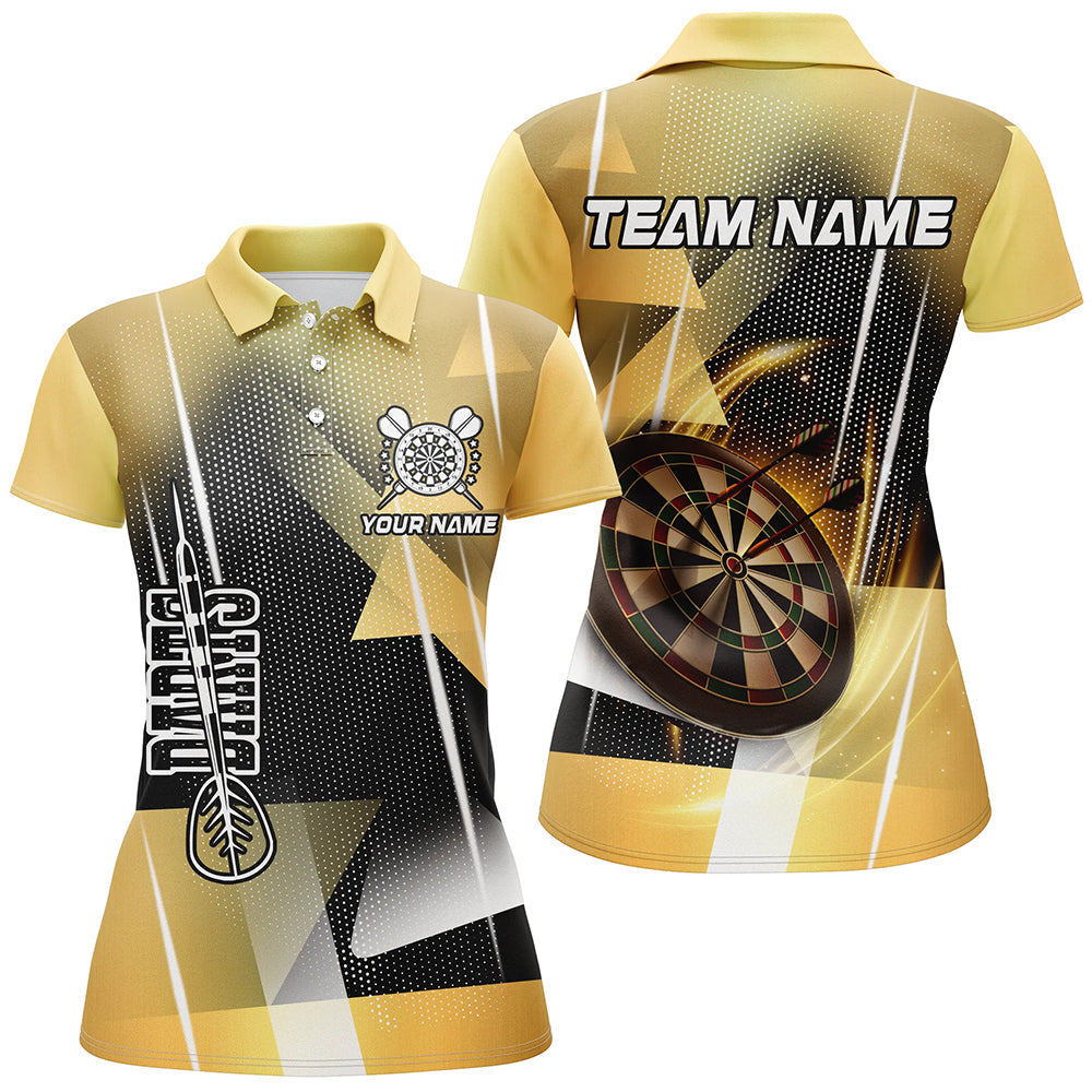 Personalized 3D All Over Print Darts Men and Quarter-Zip Custom Yellow Darts Team