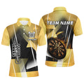 Personalized 3D All Over Print Darts Men and Quarter-Zip Custom Yellow Darts Team