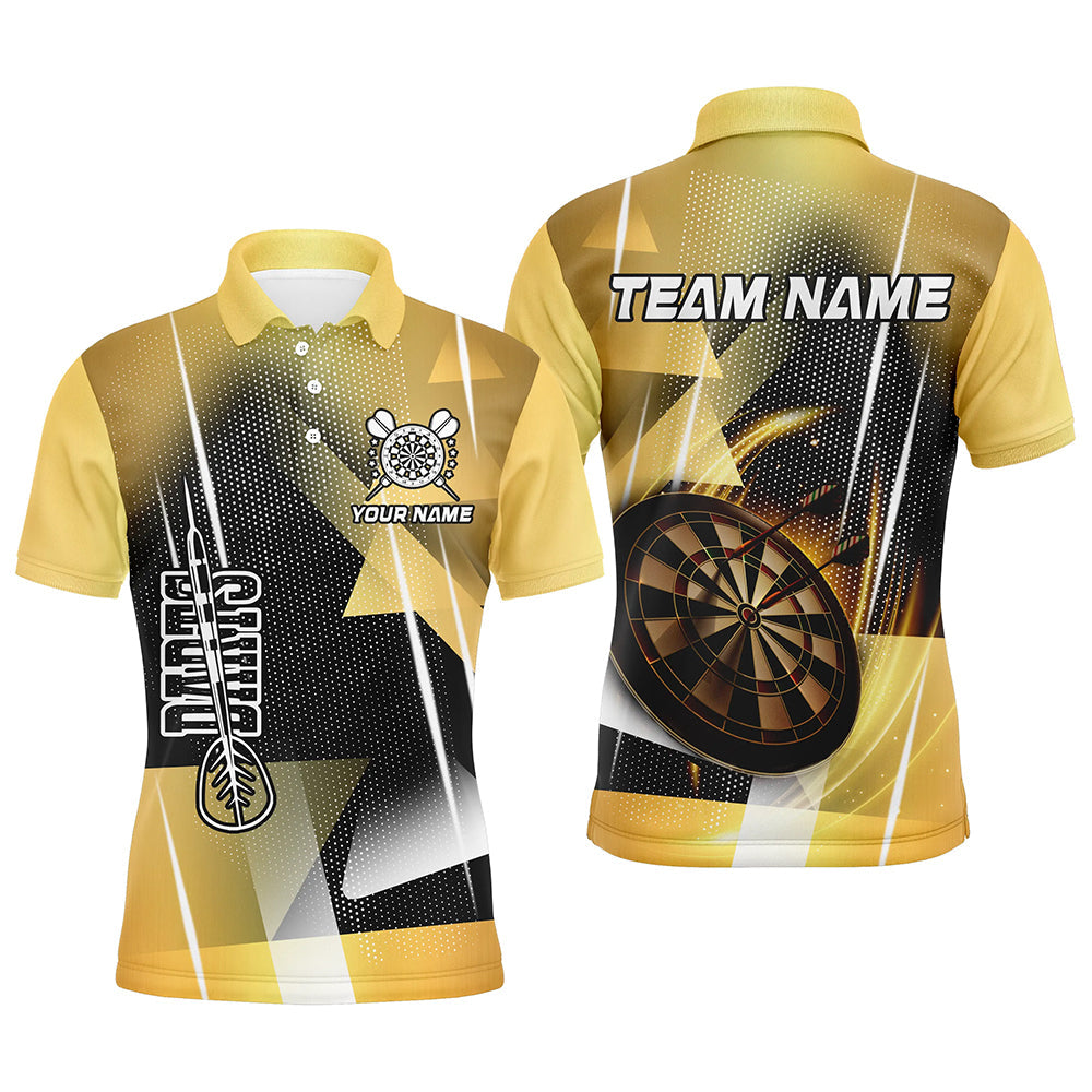 Personalized 3D All Over Print Darts Men and Quarter-Zip Custom Yellow Darts Team