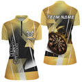 Personalized 3D All Over Print Darts Men and Quarter-Zip Custom Yellow Darts Team