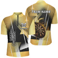 Personalized 3D All Over Print Darts Men and Quarter-Zip Custom Yellow Darts Team