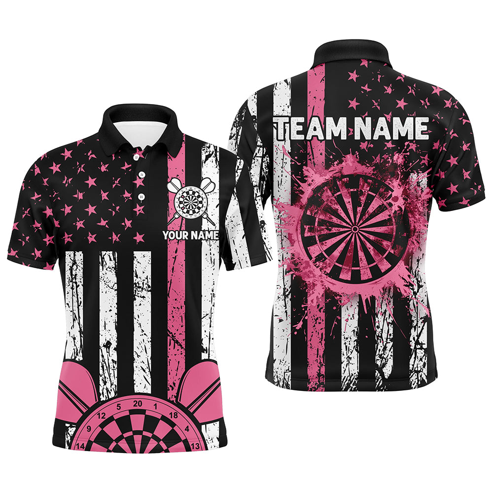 Custom Pink Grunge American Flag Patriotic Darts Darts Tournament Retro Style