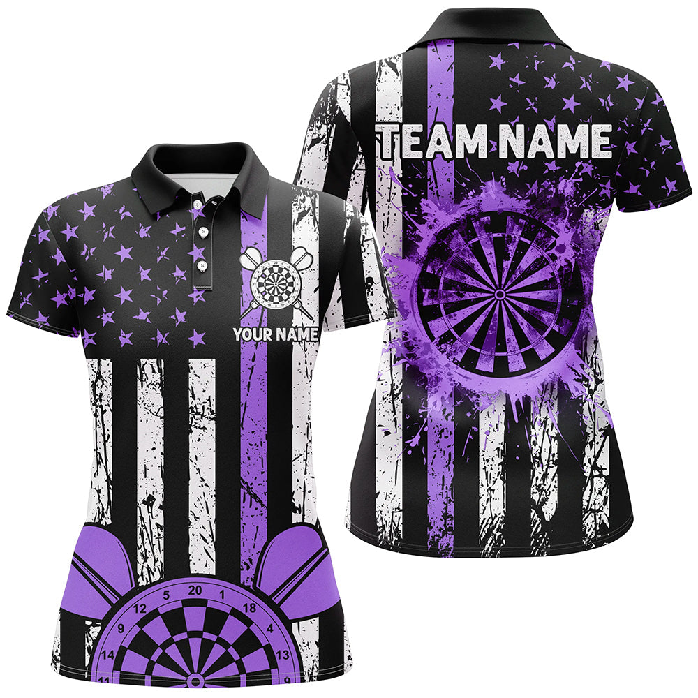 Custom Purple Grunge Us Flag Patriotic Darts, Darts Tournament Retro Style