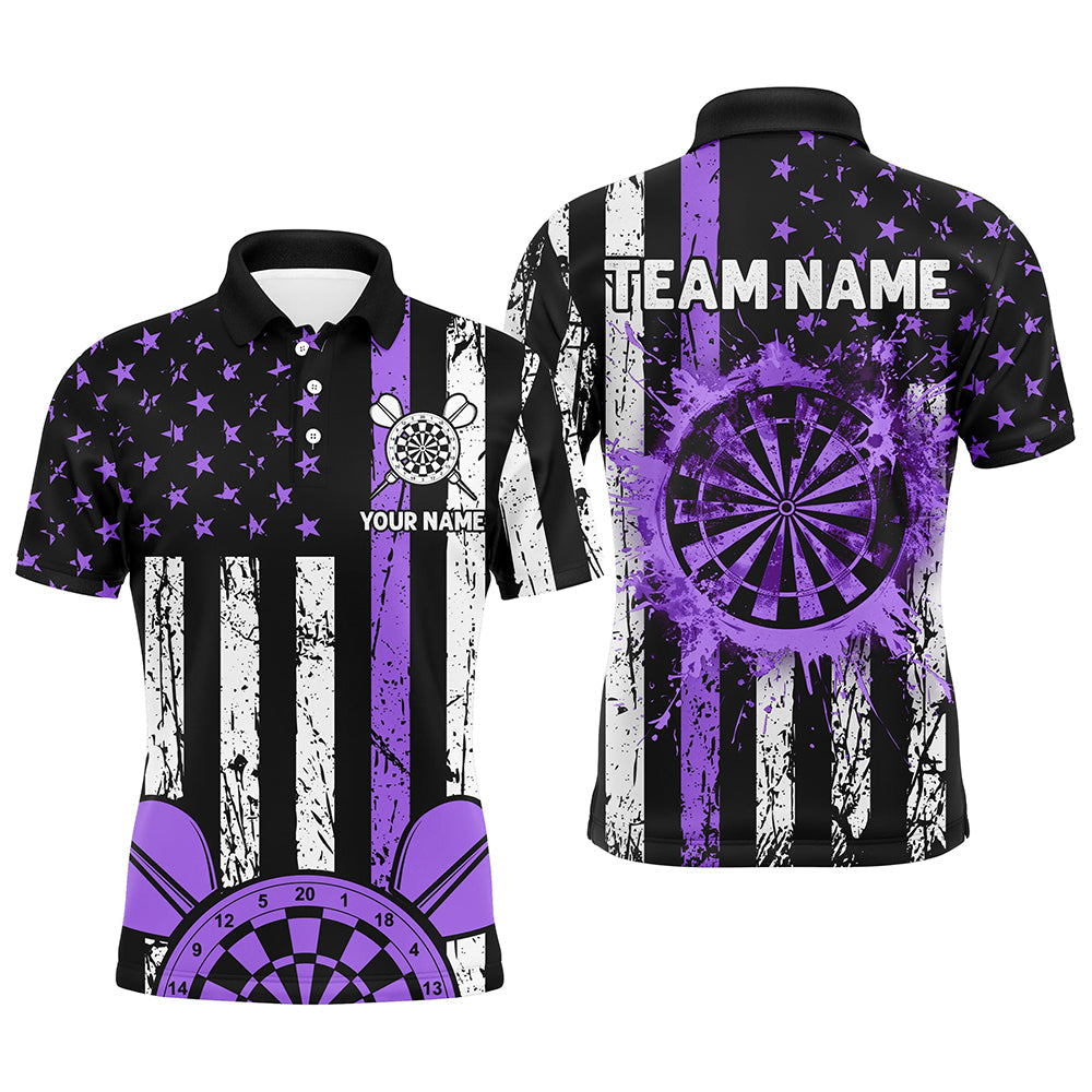 Custom Purple Grunge Us Flag Patriotic Darts, Darts Tournament Retro Style