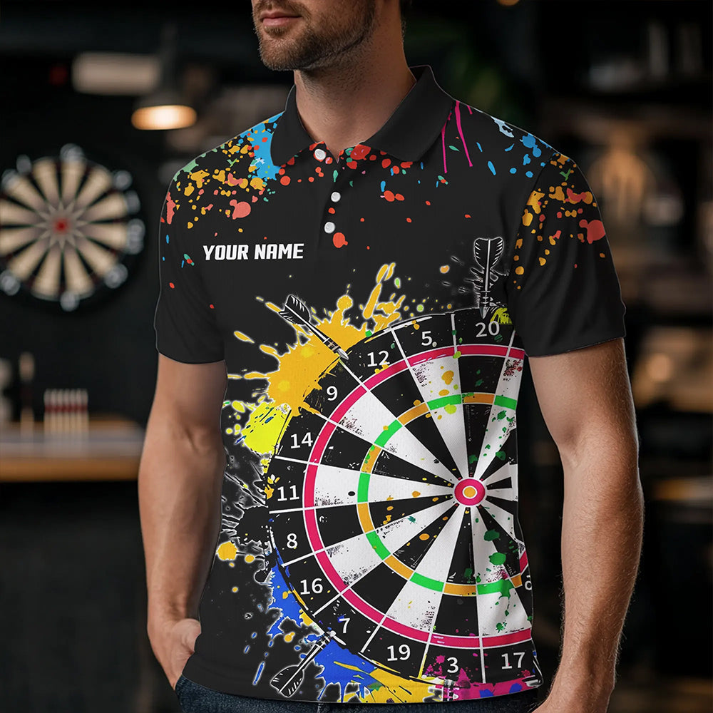 Funny Dartboards Colorful Paint Aim Shoot Swear Repeat Custom Men Darts, Dart |Black