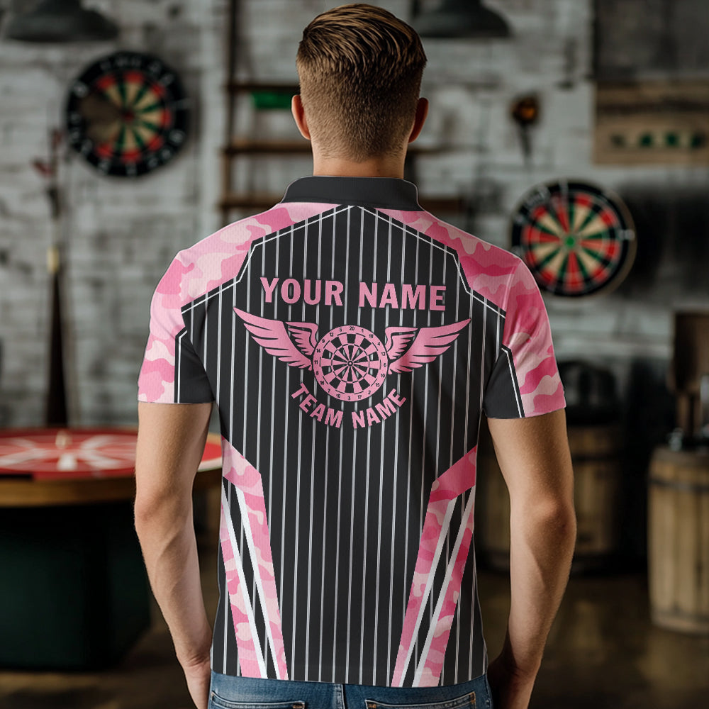 Pink Camo Dartboard Pulse Heartbeat Custom Women Dart, Funny Wings Cool Dart Team