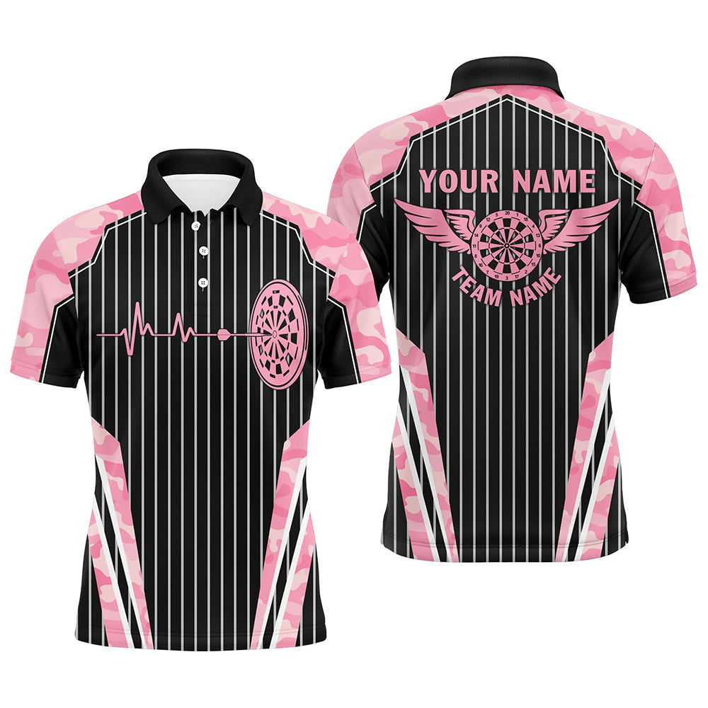Pink Camo Dartboard Pulse Heartbeat Custom Women Dart, Funny Wings Cool Dart Team