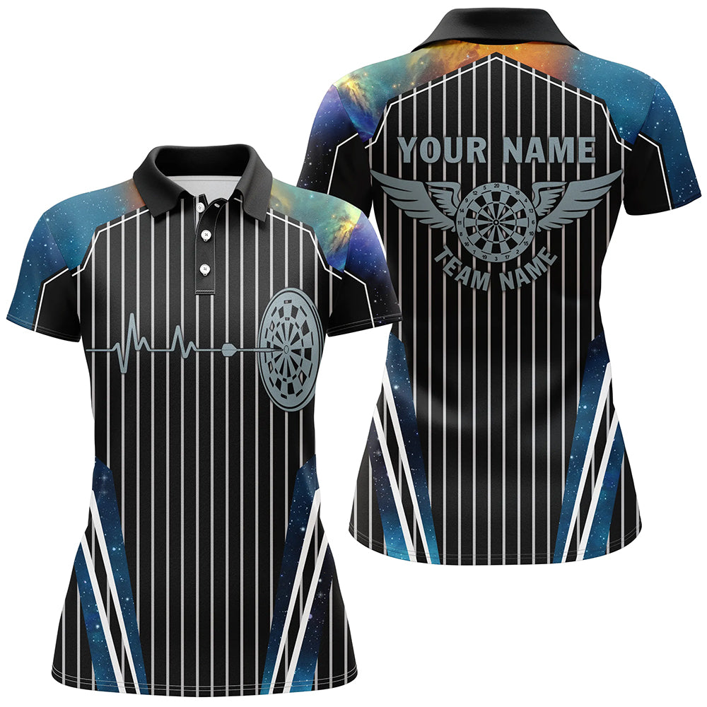 Blue Galaxy Dartboard Pulse Heartbeat Custom Men Dart, Funny Wings Cool Dart Team