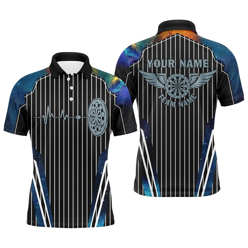 Blue Galaxy Dartboard Pulse Heartbeat Custom Men Dart, Funny Wings Cool Dart Team