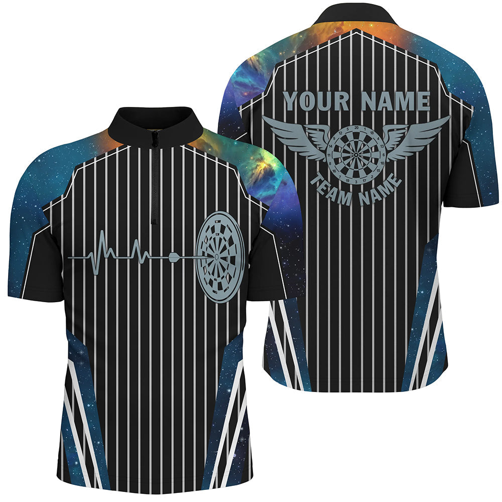 Blue Galaxy Dartboard Pulse Heartbeat Custom Men Dart, Funny Wings Cool Dart Team