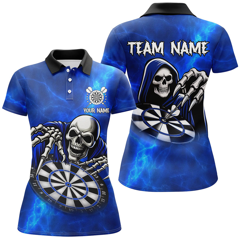 Death Skeleton Custom Blue Dart, Personalized Name 3D Skull Dart Team