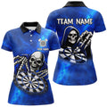 Death Skeleton Custom Blue Dart, Personalized Name 3D Skull Dart Team