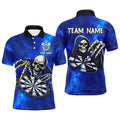 Death Skeleton Custom Blue Dart, Personalized Name 3D Skull Dart Team