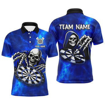 Death Skeleton Custom Blue Dart, Personalized Name 3D Skull Dart Team