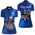 Death Skeleton Custom Blue Dart, Personalized Name 3D Skull Dart Team