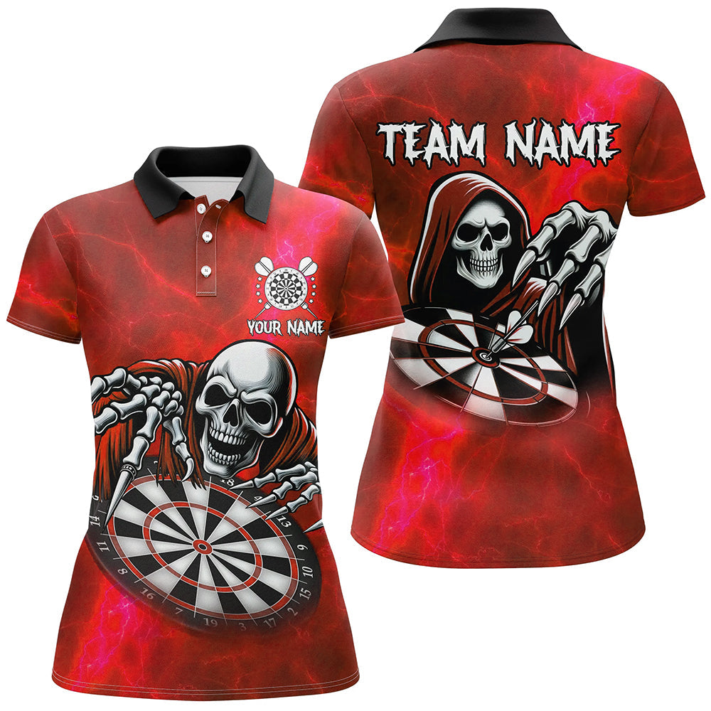 Death Skeleton Custom Red Dart, Personalized Name 3D Skull Dart Team