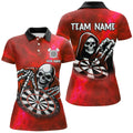 Death Skeleton Custom Red Dart, Personalized Name 3D Skull Dart Team