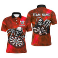 Death Skeleton Custom Red Dart, Personalized Name 3D Skull Dart Team