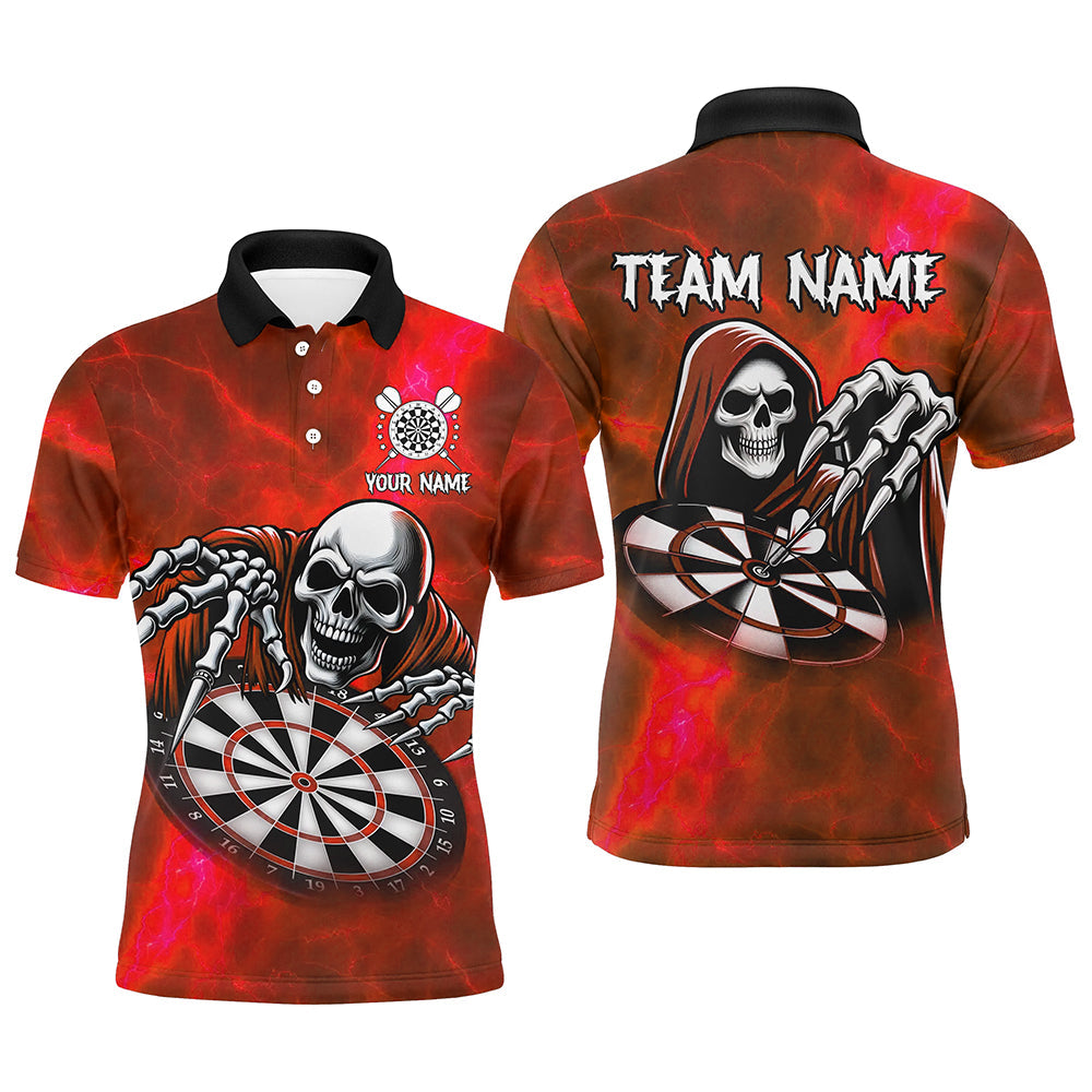 Death Skeleton Custom Red Dart, Personalized Name 3D Skull Dart Team
