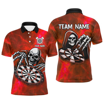 Death Skeleton Custom Red Dart, Personalized Name 3D Skull Dart Team