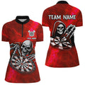 Death Skeleton Custom Red Dart, Personalized Name 3D Skull Dart Team