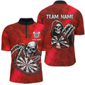 Death Skeleton Custom Red Dart, Personalized Name 3D Skull Dart Team