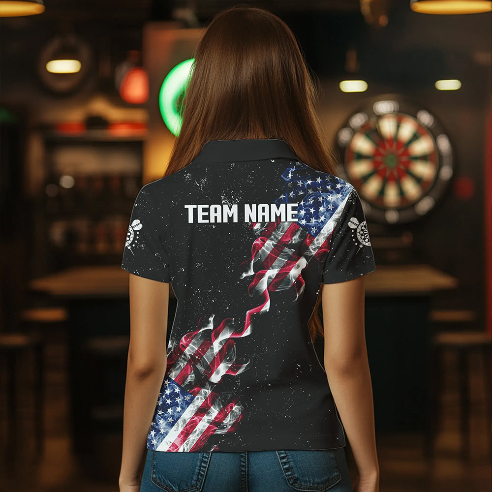 Customized Grunge US Flag Smoke Darts and Quarter-Zip, Patriotic Darts