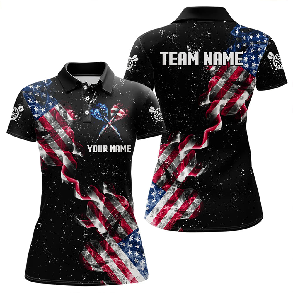 Customized Grunge US Flag Smoke Darts and Quarter-Zip, Patriotic Darts
