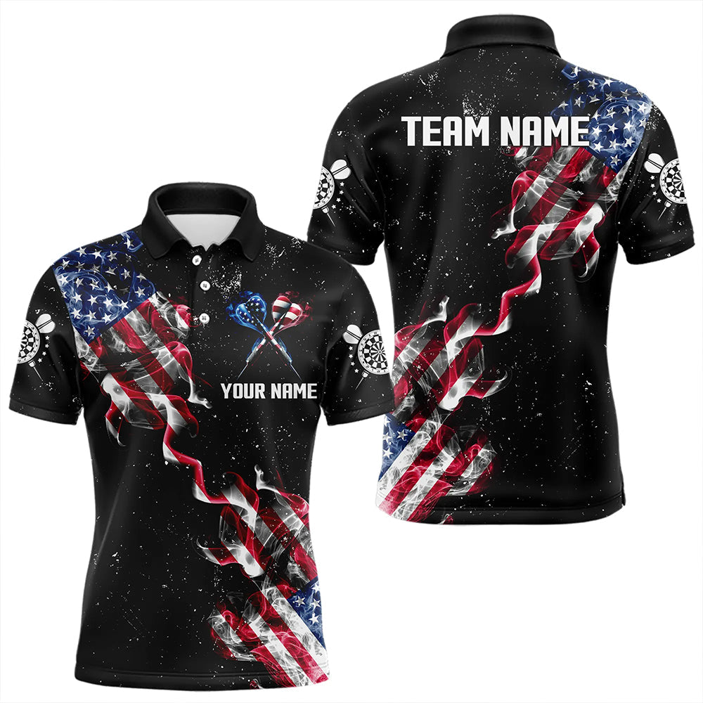 Customized Grunge US Flag Smoke Darts and Quarter-Zip, Patriotic Darts