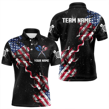 Customized Grunge US Flag Smoke Darts and Quarter-Zip, Patriotic Darts