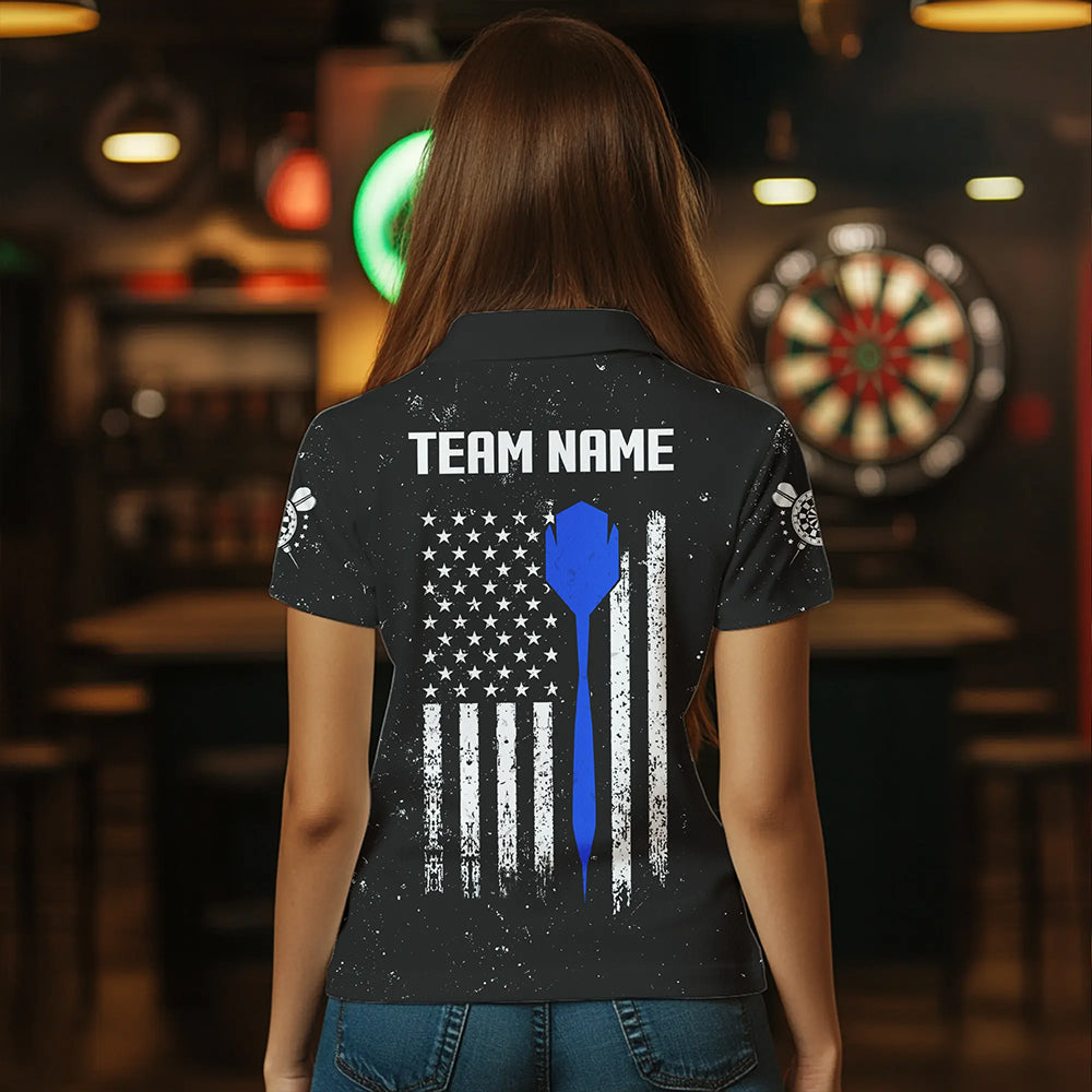 Customized Grunge US Flag Smoke Darts and Quarter-Zip, Patriotic Darts